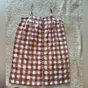 VOGE boutique brown/rust color checkered spaghetti strap dress